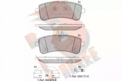 R BRAKE rb2145202 -  Комплект тормозных колодок, дисковый тормоз